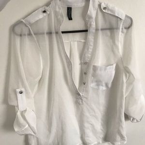 Sheer white top